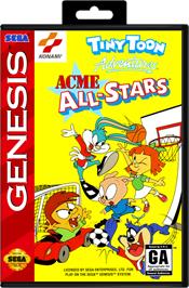 Box cover for Tiny Toon Adventures: Acme All-Stars on the Sega Genesis.