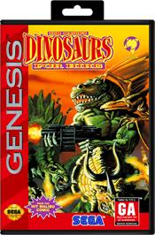 Box cover for Tom Mason's Dinosaurs for Hire on the Sega Genesis.