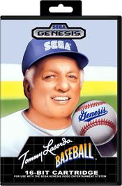 Box cover for Tommy Lasorda Baseball on the Sega Genesis.