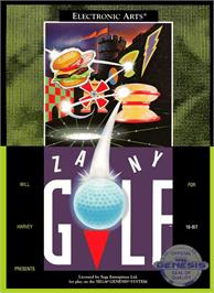 Box cover for Will Harvey's Zany Golf on the Sega Genesis.