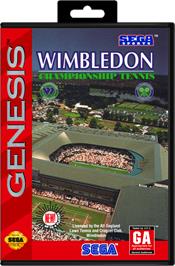 Box cover for Wimbledon Championship Tennis on the Sega Genesis.