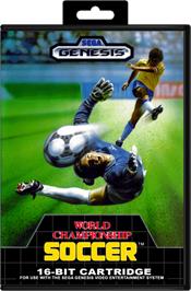 Box cover for World Championship Soccer on the Sega Genesis.