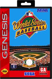 Box cover for World Series Baseball on the Sega Genesis.
