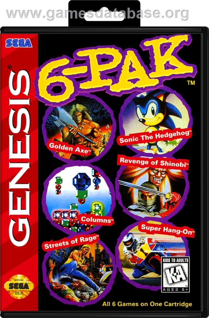 6-PAK - Sega Genesis - Artwork - Box