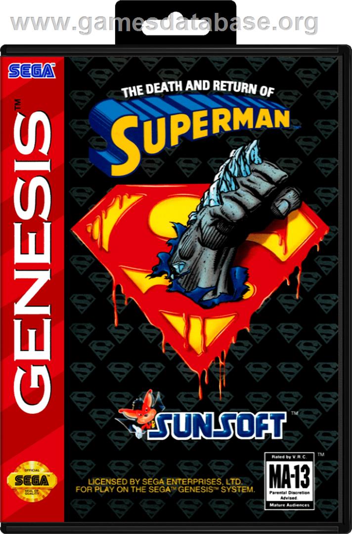 Death and Return of Superman, The - Sega Genesis - Artwork - Box