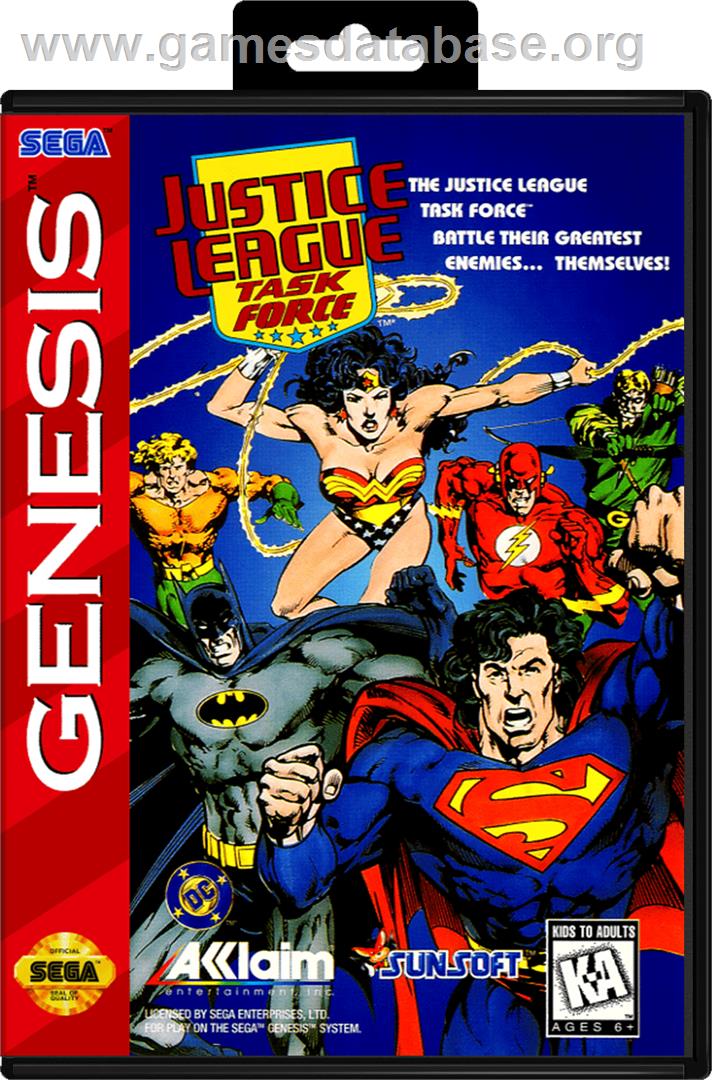 Justice League Task Force - Sega Genesis - Artwork - Box