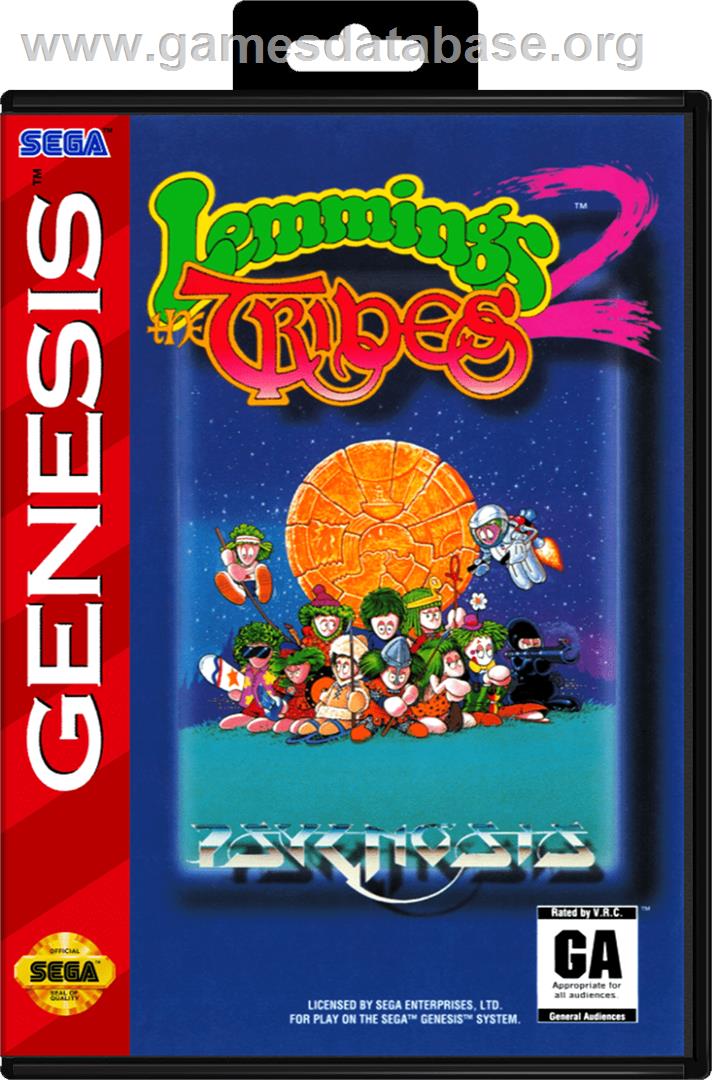 Lemmings 2: The Tribes - Sega Genesis - Artwork - Box