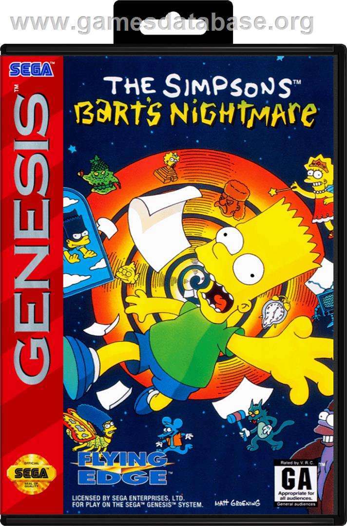 Simpsons, The: Bart's Nightmare - Sega Genesis - Artwork - Box