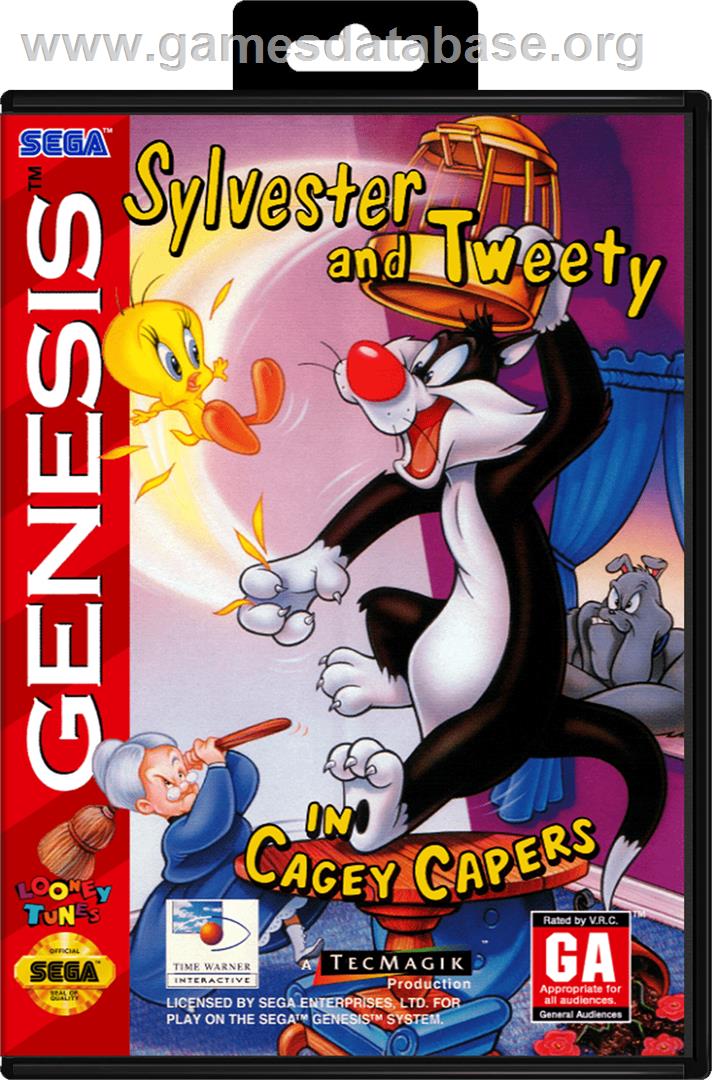 Sylvester and Tweety in Cagey Capers - Sega Genesis - Artwork - Box