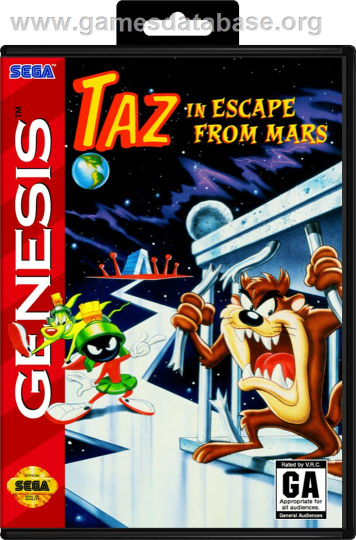 Taz in Escape from Mars - Sega Genesis - Artwork - Box