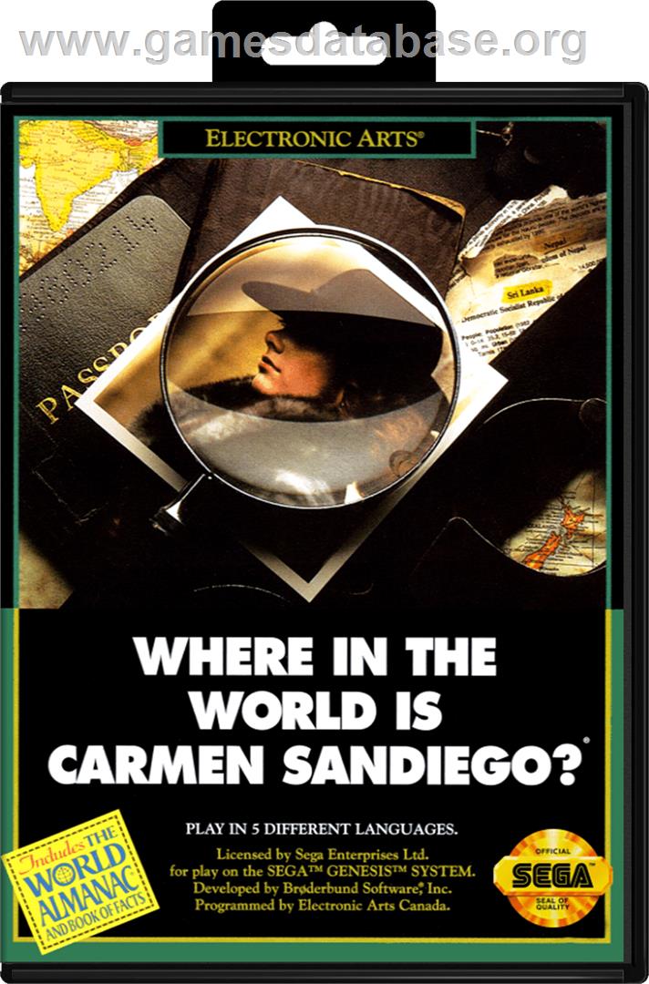 Where in the World is Carmen Sandiego - Sega Genesis - Artwork - Box