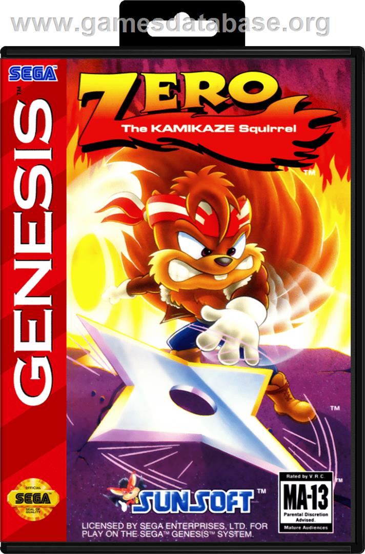 Zero the Kamikaze Squirrel - Sega Genesis - Artwork - Box