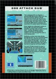 Box back cover for 688 Attack Sub on the Sega Genesis.