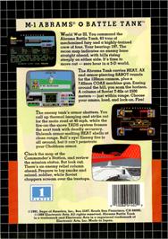 Box back cover for Abrams Battle Tank on the Sega Genesis.