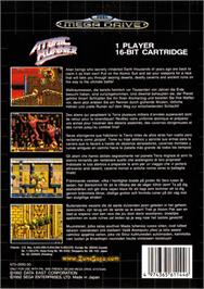 Box back cover for Atomic Runner on the Sega Genesis.