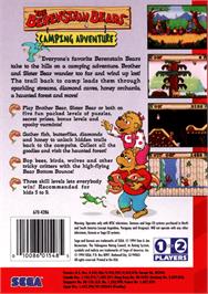 Box back cover for Berenstain Bears' Camping Adventure, The on the Sega Genesis.
