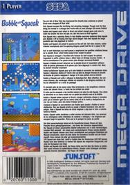 Box back cover for Bubble and Squeak on the Sega Genesis.