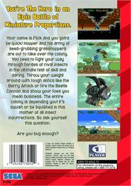 Box back cover for Bug's Life, A on the Sega Genesis.