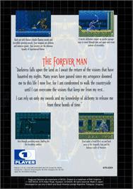 Box back cover for Chakan on the Sega Genesis.