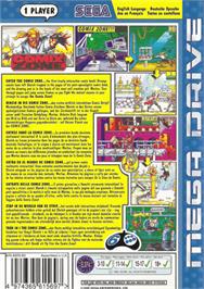 Box back cover for Comix Zone on the Sega Genesis.