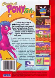 Box back cover for Crystal's Pony Tale on the Sega Genesis.