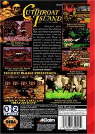 Box back cover for Cutthroat Island on the Sega Genesis.