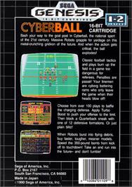 Box back cover for Cyberball on the Sega Genesis.