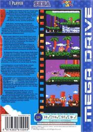 Box back cover for Daffy Duck in Hollywood on the Sega Genesis.