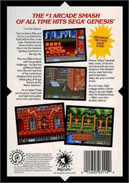 Box back cover for Double Dragon on the Sega Genesis.