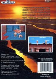 Box back cover for Growl on the Sega Genesis.
