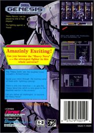 Box back cover for Heavy Nova on the Sega Genesis.