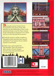 Box back cover for Home Alone 2 - Lost in New York on the Sega Genesis.