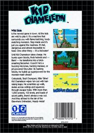 Box back cover for Kid Chameleon on the Sega Genesis.