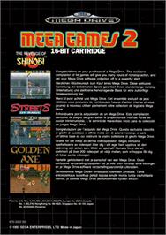 Box back cover for Mega Games 2 on the Sega Genesis.