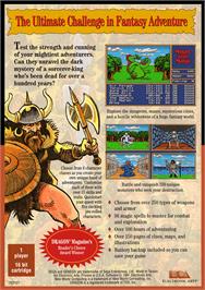 Box back cover for Might and Magic 2: Gates to Another World on the Sega Genesis.