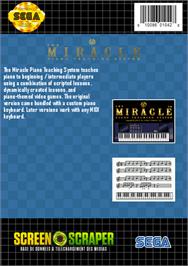 Box back cover for Miracle Piano Teaching System on the Sega Genesis.