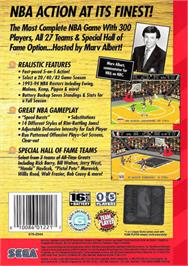 Box back cover for NBA Action '94 on the Sega Genesis.