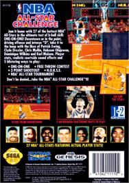 Box back cover for NBA All-Star Challenge on the Sega Genesis.