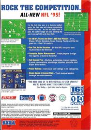 Box back cover for NFL '95 on the Sega Genesis.