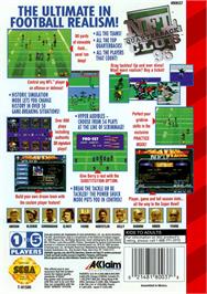 Box back cover for NFL Quarterback Club '96 on the Sega Genesis.