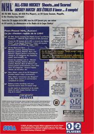 Box back cover for NHL All-Star Hockey '95 on the Sega Genesis.