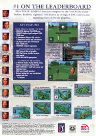 Box back cover for PGA Tour Golf 3 on the Sega Genesis.