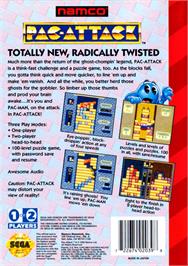 Box back cover for Pac-Attack on the Sega Genesis.