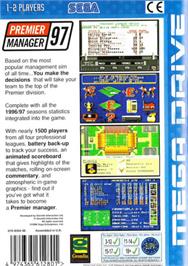 Box back cover for Premier Manager 97 on the Sega Genesis.