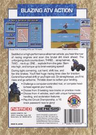 Box back cover for Quad Challenge on the Sega Genesis.