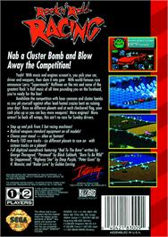 Box back cover for Rock 'n Roll Racing on the Sega Genesis.
