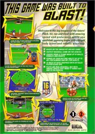 Box back cover for Super Baseball 2020 on the Sega Genesis.