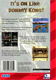 Box back cover for Super Donkey Kong '99 on the Sega Genesis.