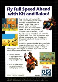 Box back cover for TaleSpin on the Sega Genesis.