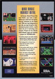 Box back cover for Techno Clash on the Sega Genesis.